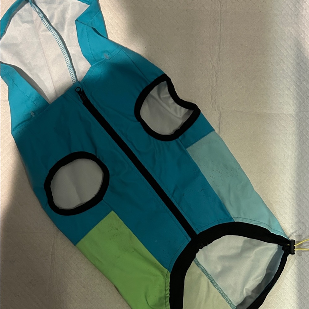 Dog Rain Coat - Blue and Green